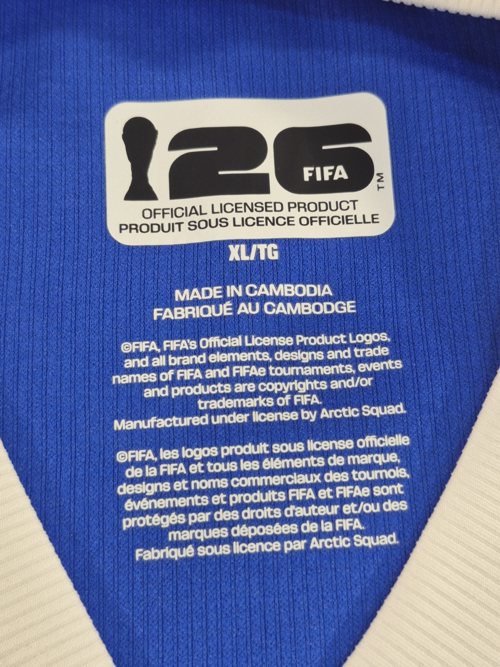 FIFA World Cup 2026 Italy Soccer Jersey XL Blue ITALIA Azzurri FIFA 126 NWT - Picture 7 of 10